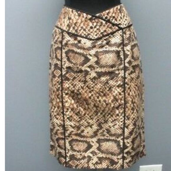 Nanette Lapore Sz 4 snake Silk blend pencil skirt - Picture 2 of 6